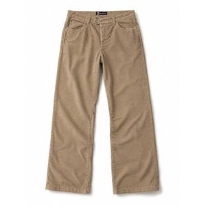 VTG University Club Mens 32 Camel Corduroy Pants Wide Leg Button Fly Y2K Relaxed